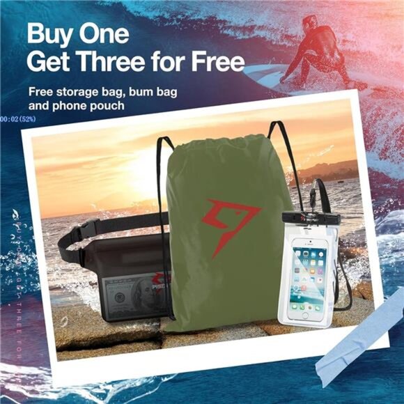Dry Bag Waterproof, Lightweight Dry Backpack with Waist Pouch and Phone Case main image 4
